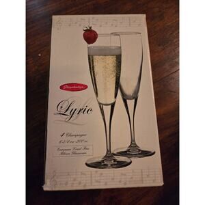 Pasabahce Lyric Champagne Flute European Lead-free Crystal Set of 4 Glasses